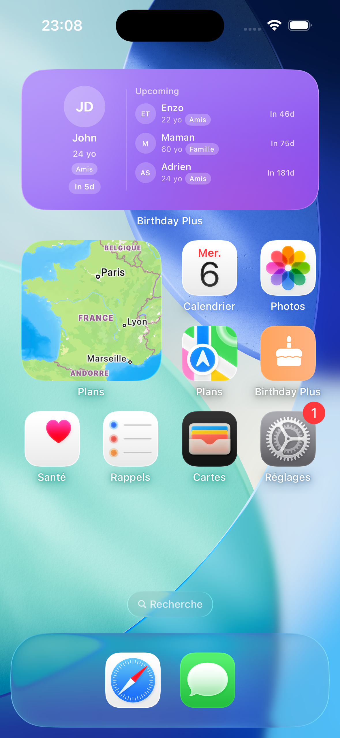 Widget — Birthday Plus